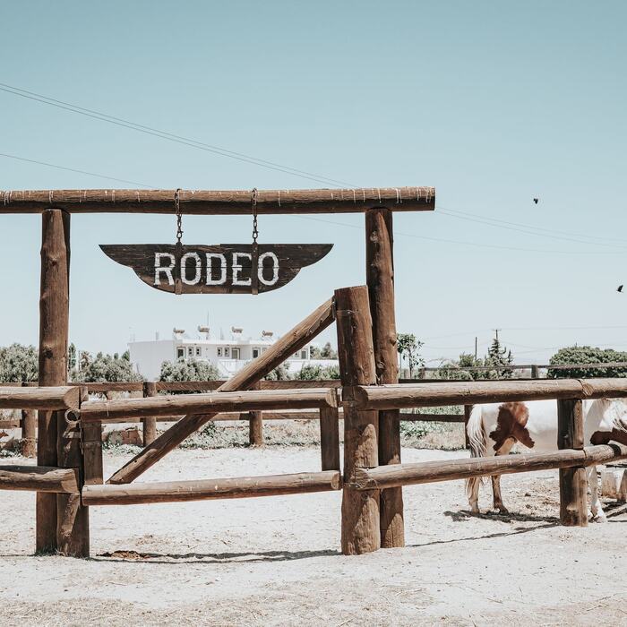 Horses and riders at The Ranch Kos
